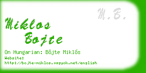 miklos bojte business card